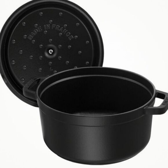 Staub 4Qt. Enameled Cast Iron Round Dutch Oven- Matte Black - Picture 3 of 12